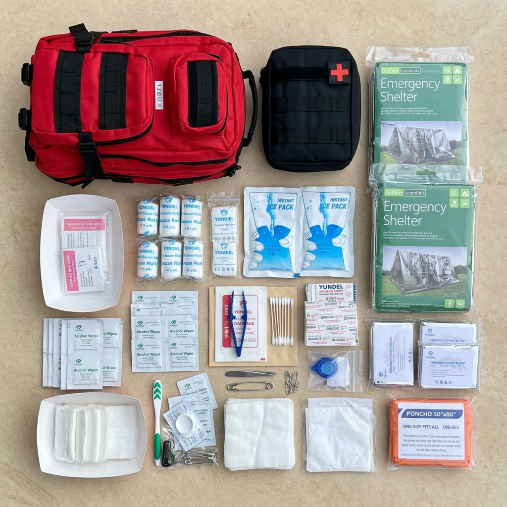 Emergency kit (72 hours) complete for 2 people (incl. water filter and emergency radio) 150+ items — 3