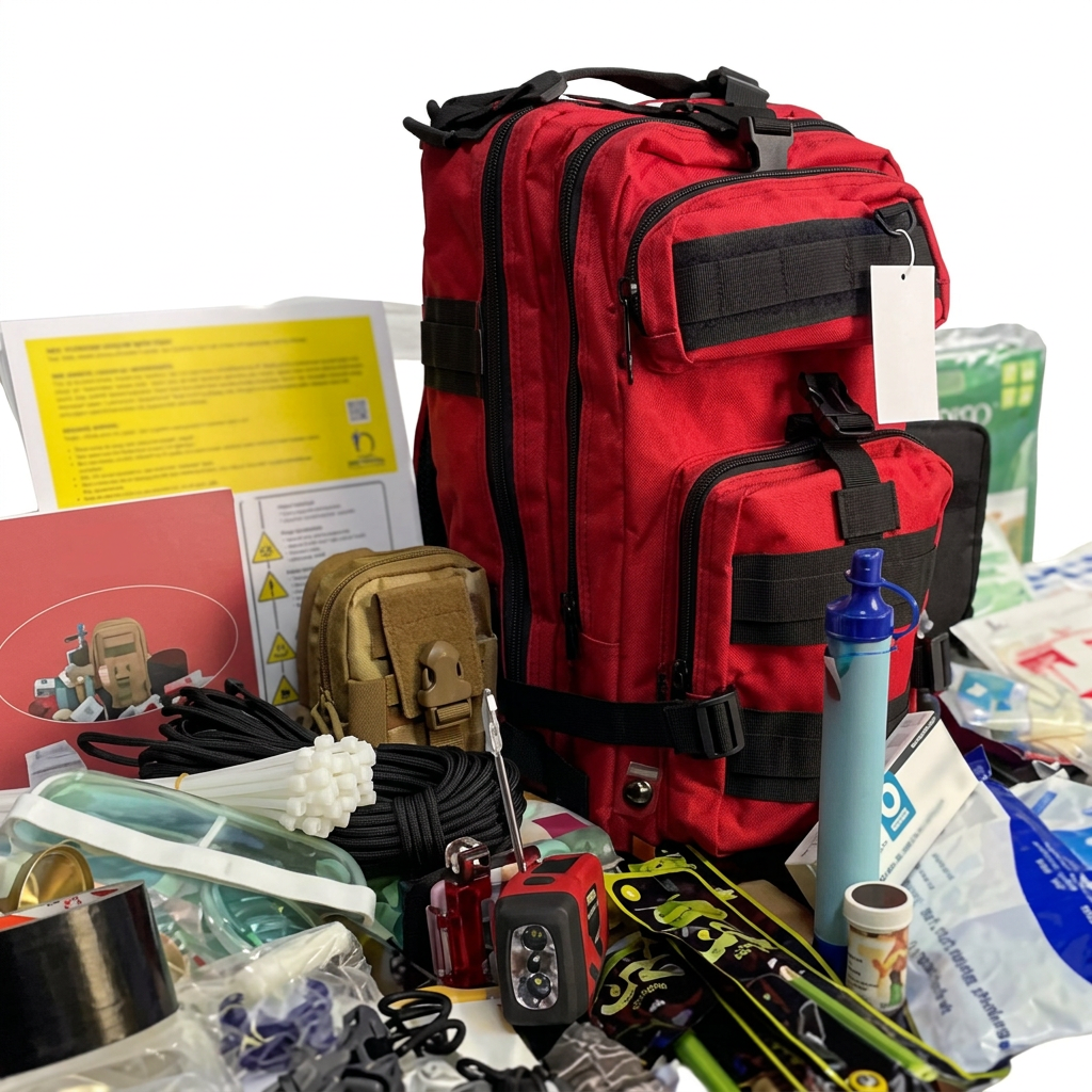 Emergency kit (72 hours) complete for 2 people (incl. water filter and emergency radio) 150+ items — 14